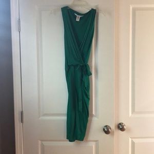 Green wrap dress